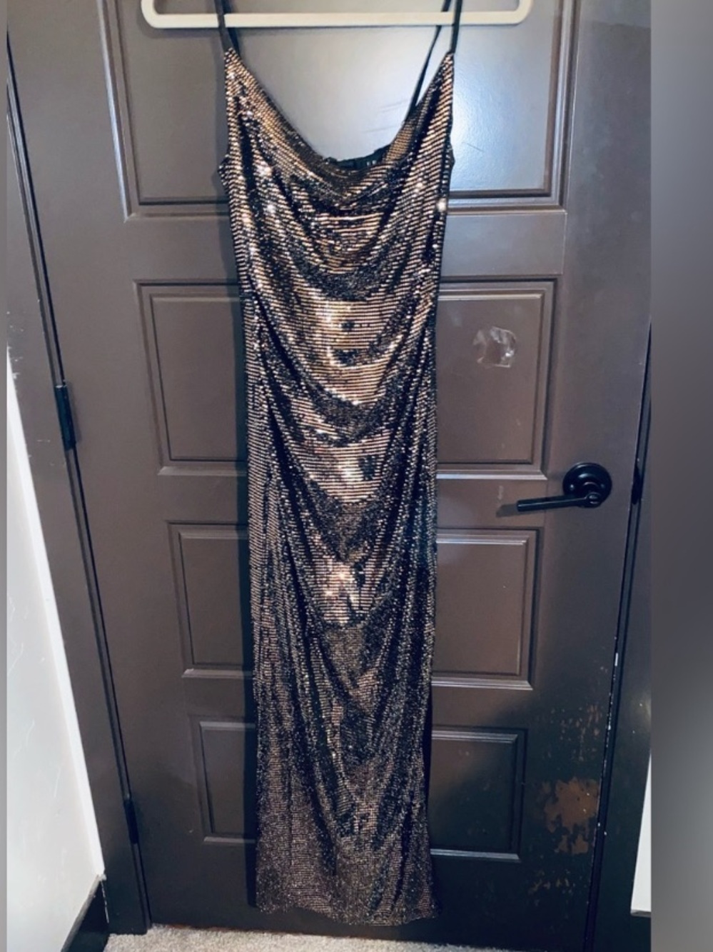 Lulu's glamours Sequin Cowl Draped Maxi Skirt - Picture 5 of 9